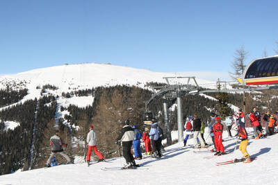 Skifahrer am Kronplatz